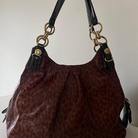 *RARE* Coach Mia Maggie Leather Patent leopard Print Purse - Picture 5 of 7
